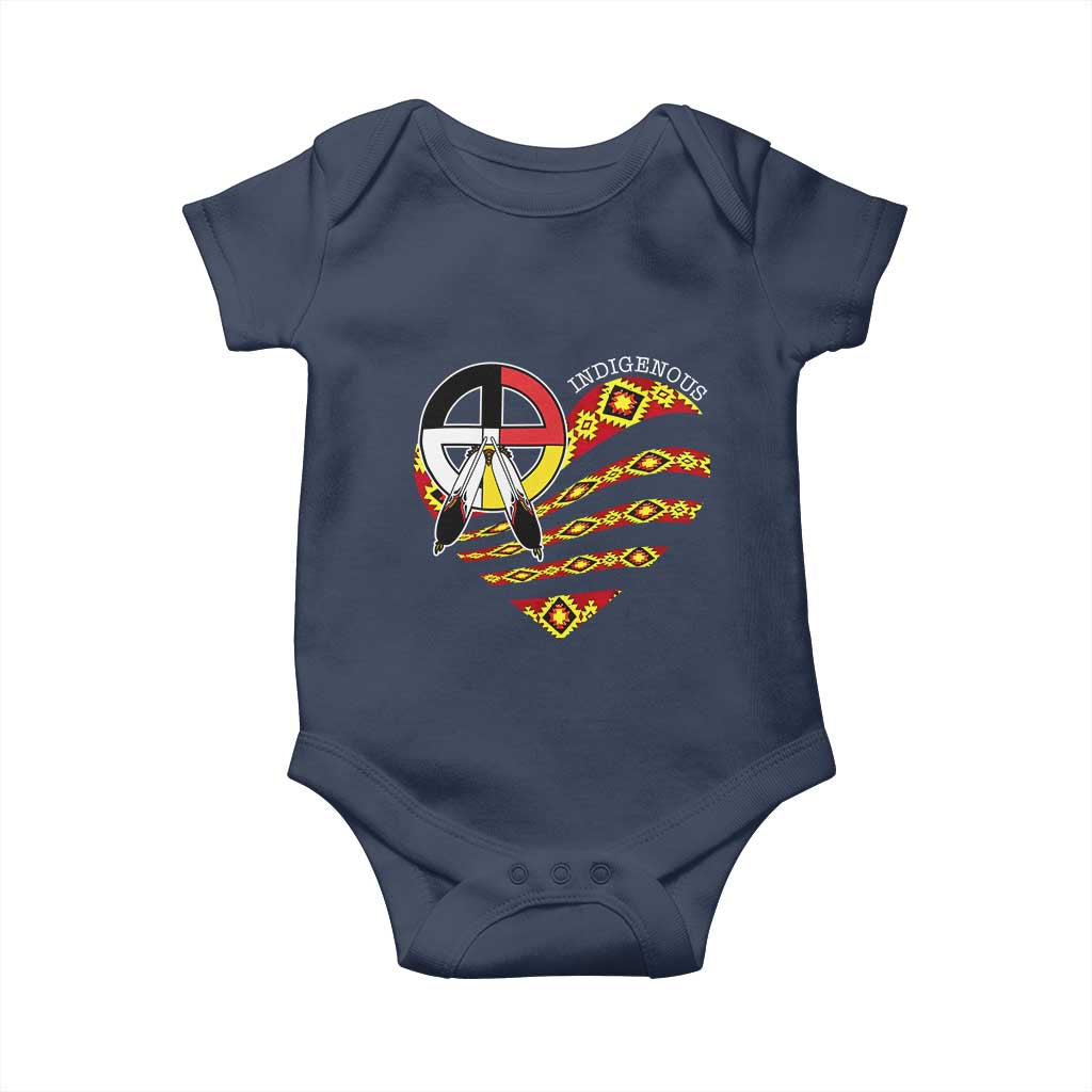 Indigenous Pride Native American Medicine Wheel Baby Onesie TS11 Navy Print Your Wear