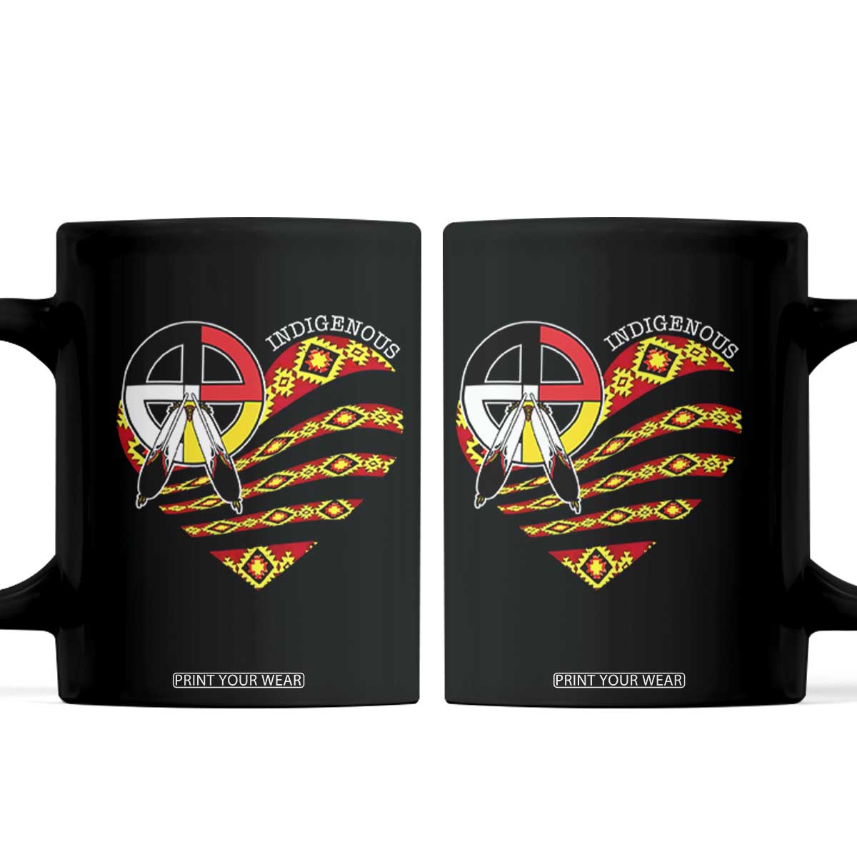 Indigenous Pride Native American Medicine Wheel Coffee Mug TS11 Black Print Your Wear