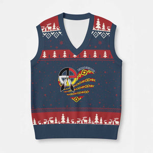 Indigenous Pride Native American Medicine Wheel V-Neck Knit Sweater Vest - Print Your Wear