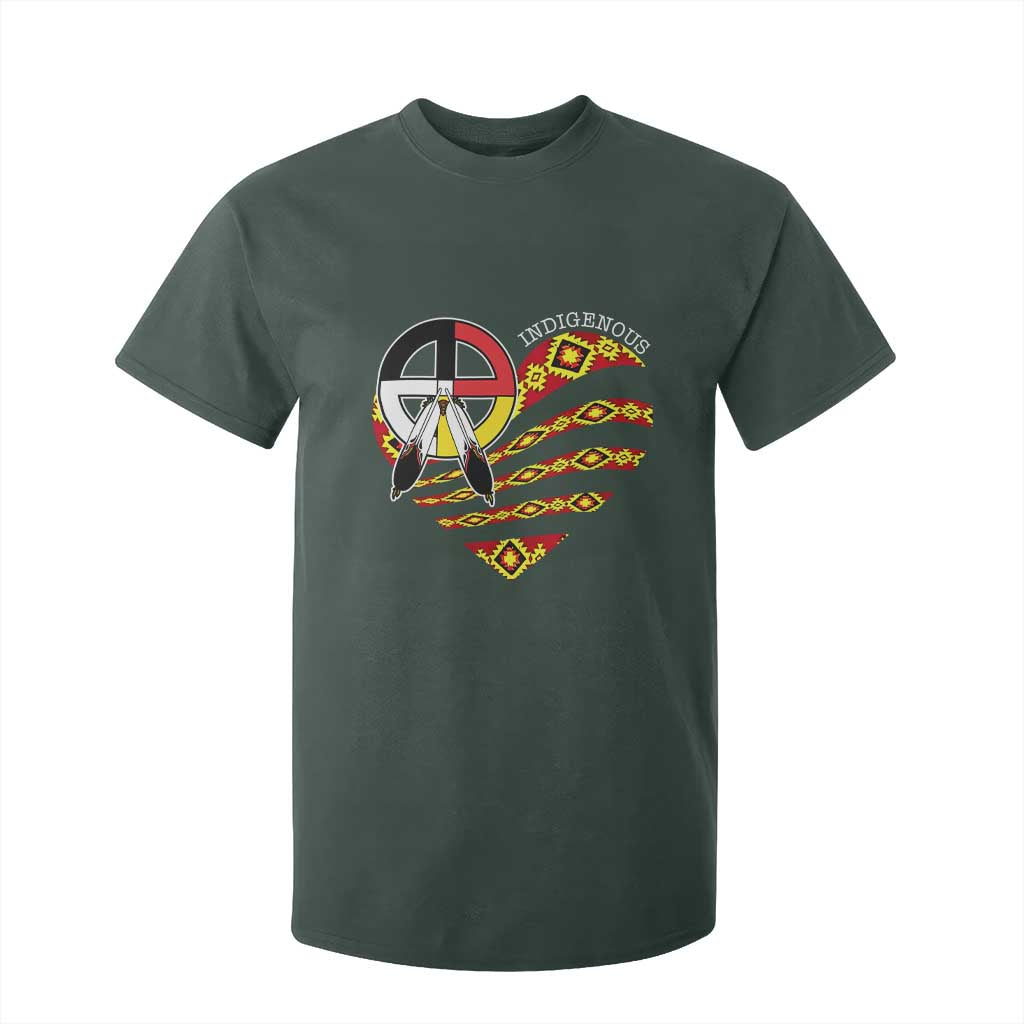 Indigenous Pride Native American Medicine Wheel T Shirt For Kid TS11 Dark Forest Green Print Your Wear