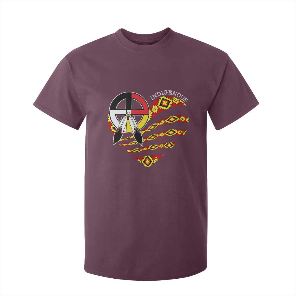Indigenous Pride Native American Medicine Wheel T Shirt For Kid TS11 Maroon Print Your Wear