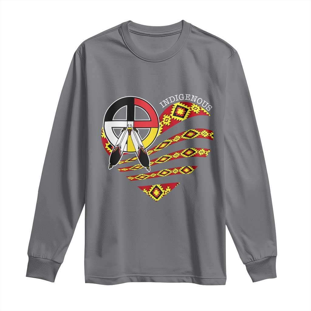 Indigenous Pride Native American Medicine Wheel Long Sleeve Shirt TS11 Charcoal Print Your Wear