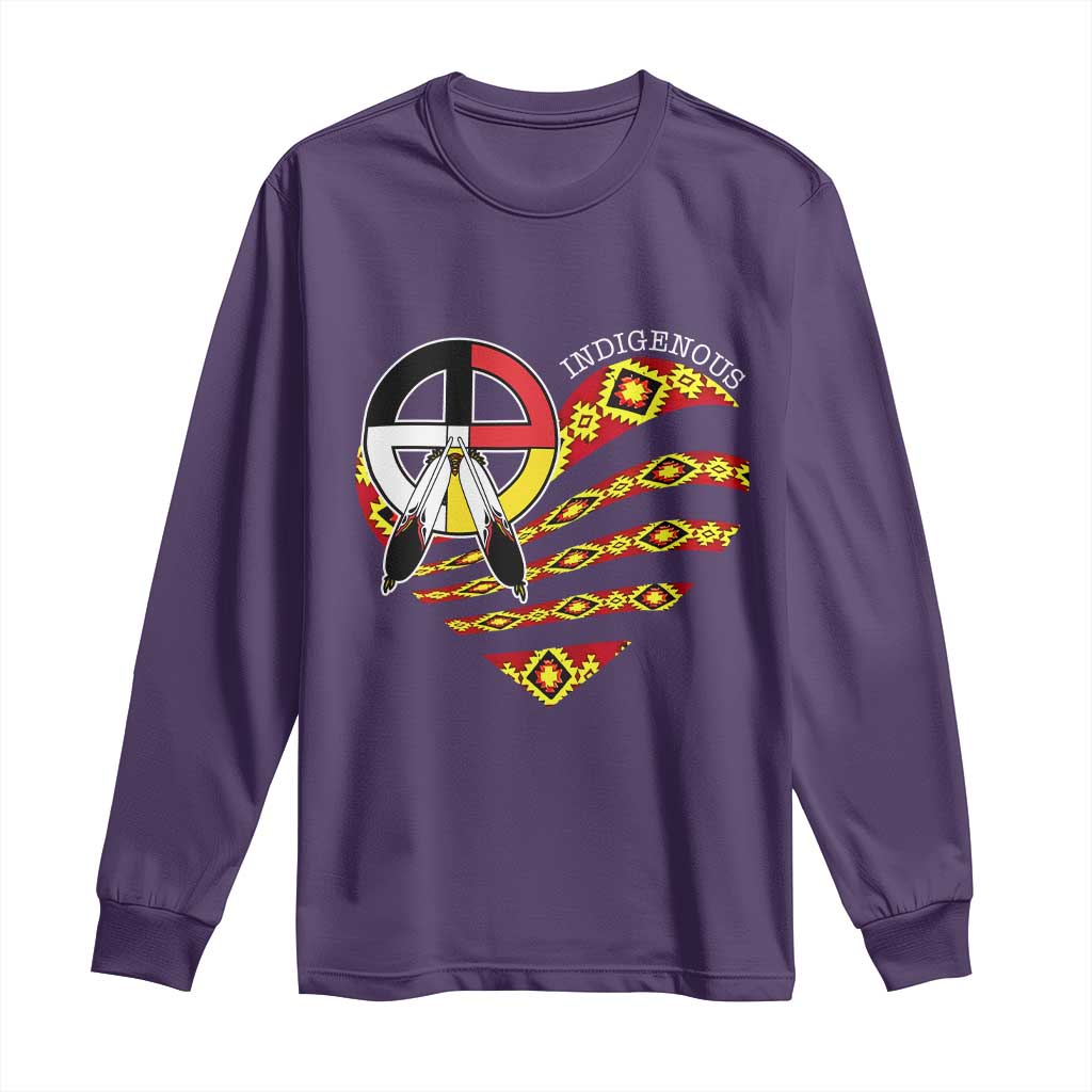 Indigenous Pride Native American Medicine Wheel Long Sleeve Shirt TS11 Purple Print Your Wear