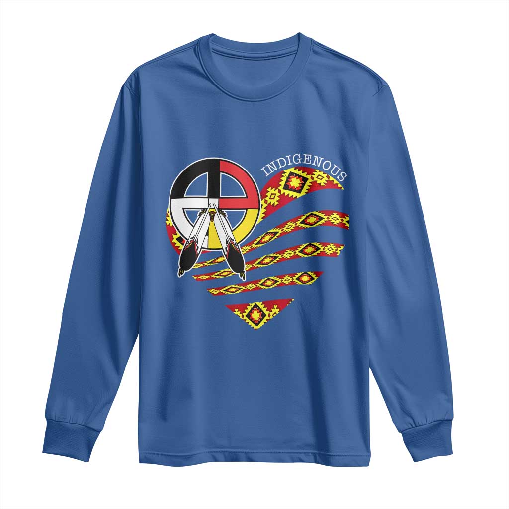 Indigenous Pride Native American Medicine Wheel Long Sleeve Shirt TS11 Royal Blue Print Your Wear