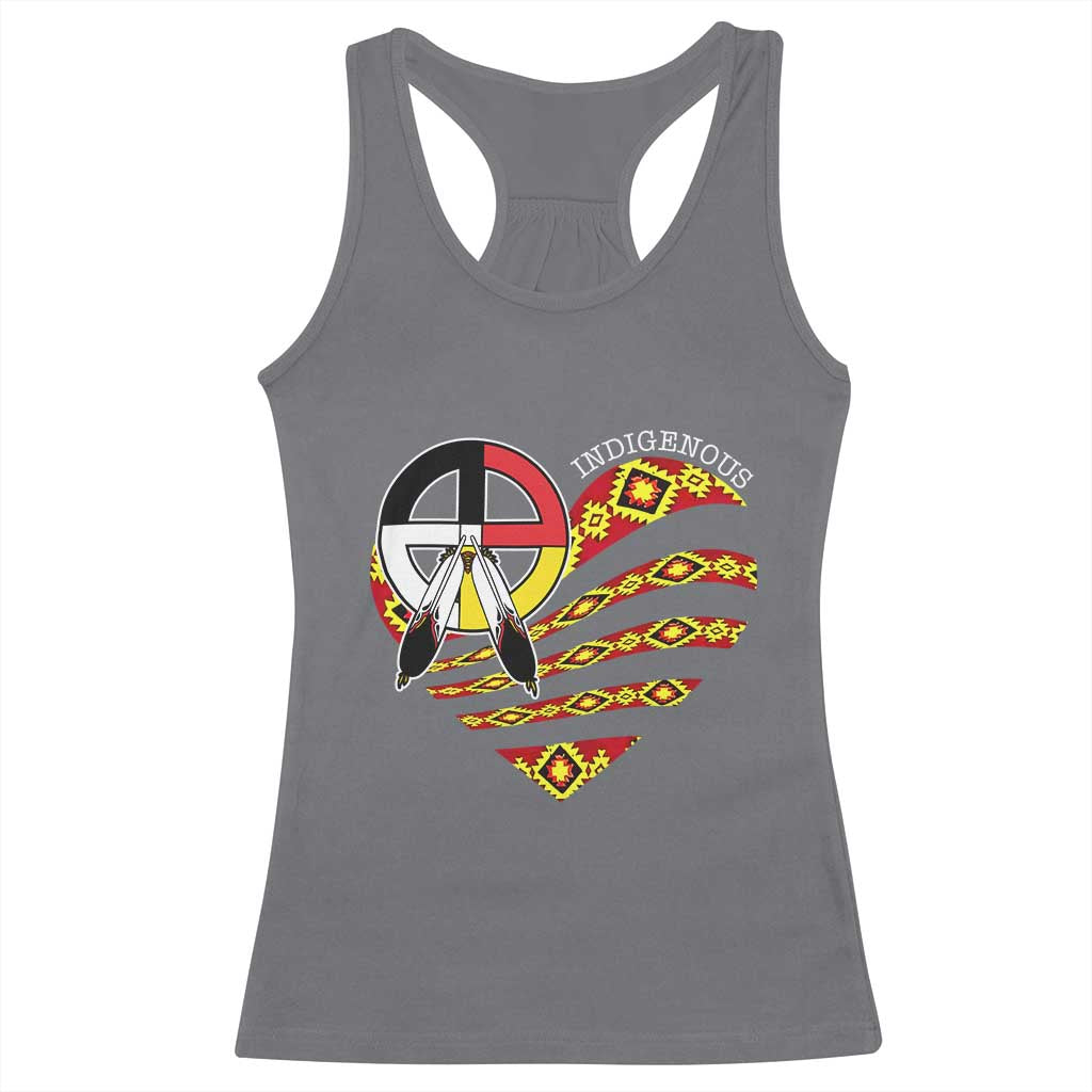 Indigenous Pride Native American Medicine Wheel Racerback Tank Top TS11 Charcoal Print Your Wear