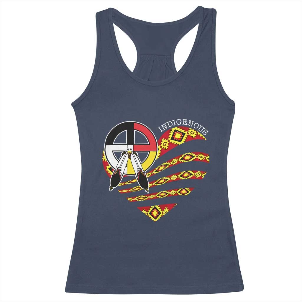 Indigenous Pride Native American Medicine Wheel Racerback Tank Top TS11 Navy Print Your Wear
