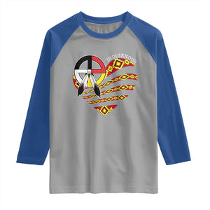 Indigenous Pride Native American Medicine Wheel Raglan Shirt TS11 Sport Gray Royal Print Your Wear