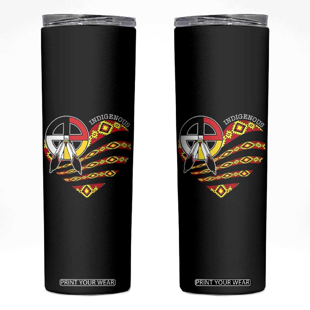 Indigenous Pride Native American Medicine Wheel Skinny Tumbler TS11 Black Print Your Wear