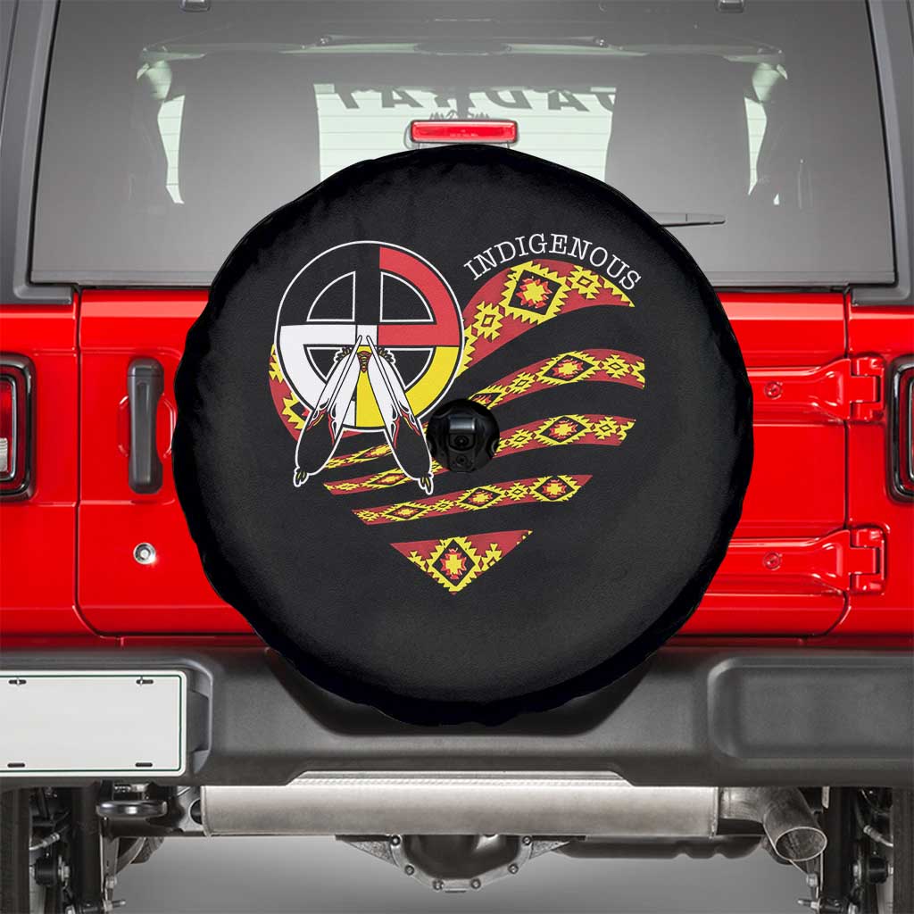 Indigenous Pride Native American Medicine Wheel Spare Tire Cover TS11 Black Print Your Wear