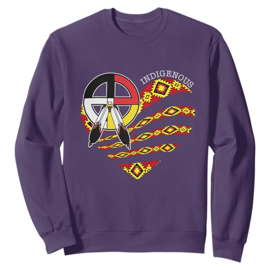 Indigenous Pride Native American Medicine Wheel Sweatshirt TS11 Purple Print Your Wear