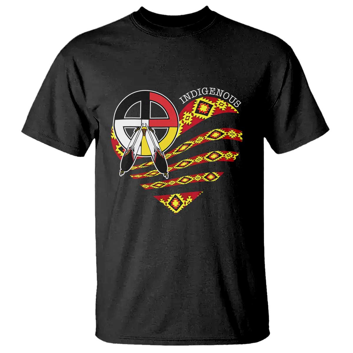 Indigenous Pride Native American Medicine Wheel T Shirt TS11 Black Print Your Wear