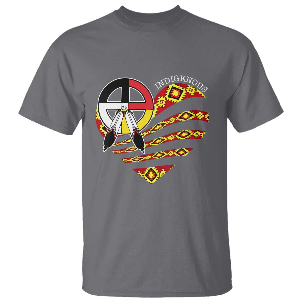 Indigenous Pride Native American Medicine Wheel T Shirt TS11 Charcoal Print Your Wear