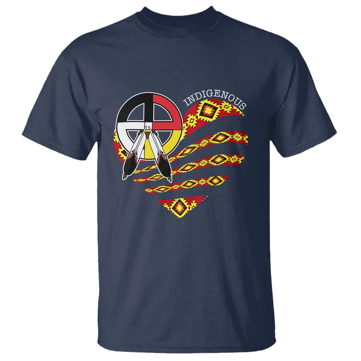 Indigenous Pride Native American Medicine Wheel T Shirt TS11 Navy Print Your Wear