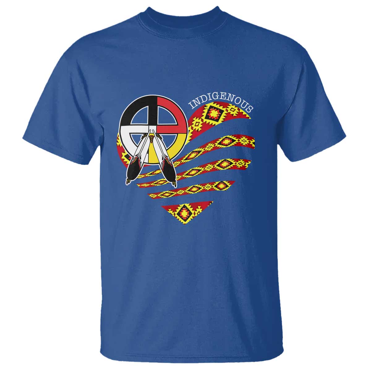 Indigenous Pride Native American Medicine Wheel T Shirt TS11 Royal Blue Print Your Wear