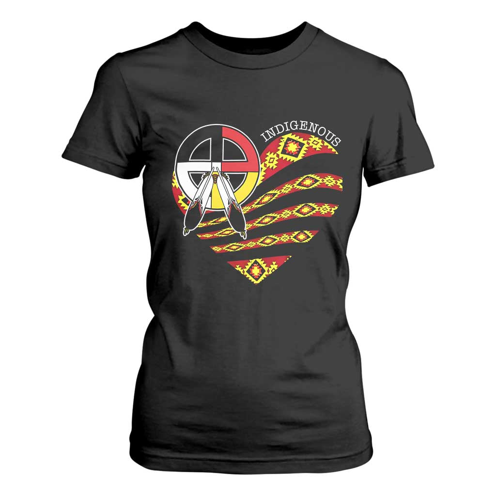 Indigenous Pride Native American Medicine Wheel T Shirt For Women TS11 Black Print Your Wear