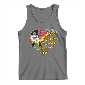 Indigenous Pride Native American Medicine Wheel Tank Top TS11 Black Heather Print Your Wear
