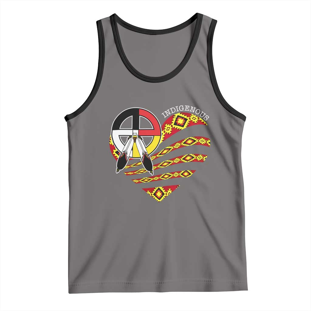 Indigenous Pride Native American Medicine Wheel Tank Top TS11 Deep Heather Black Print Your Wear