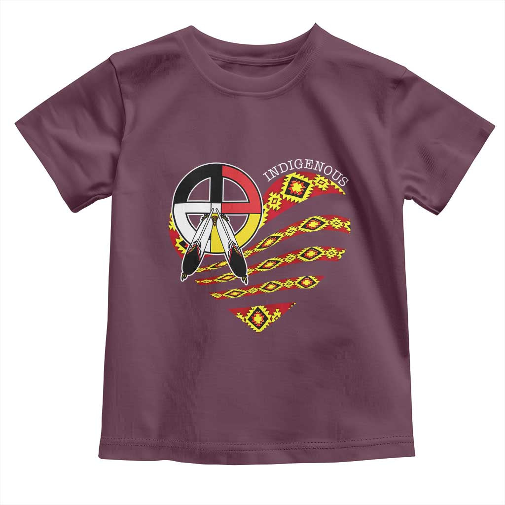 Indigenous Pride Native American Medicine Wheel Toddler T Shirt TS11 Maroon Print Your Wear