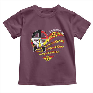 Indigenous Pride Native American Medicine Wheel Toddler T Shirt TS11 Maroon Print Your Wear