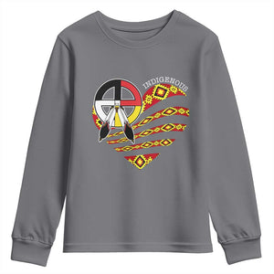 Indigenous Pride Native American Medicine Wheel Youth Sweatshirt TS11 Charcoal Print Your Wear