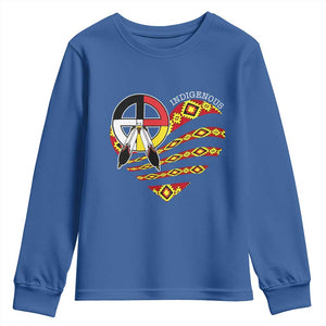 Indigenous Pride Native American Medicine Wheel Youth Sweatshirt TS11 Royal Blue Print Your Wear
