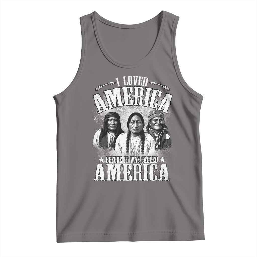 I Loved America Before It Was Called America Tank Top Native American TS11 Deep Heather Print Your Wear