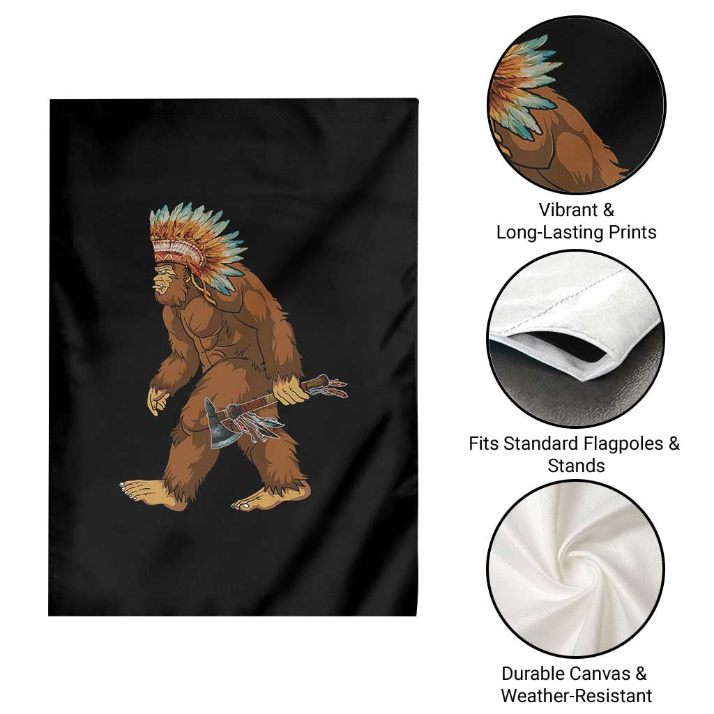 Funny Bigfoot American Indian Native Sasquatch Tomahawk Garden Flag TS11 Print Your Wear