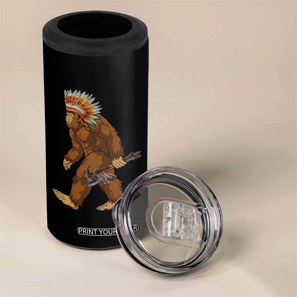 Funny Bigfoot American Indian Native Sasquatch Tomahawk 4 in 1 Can Cooler Tumbler TS11 Print Your Wear