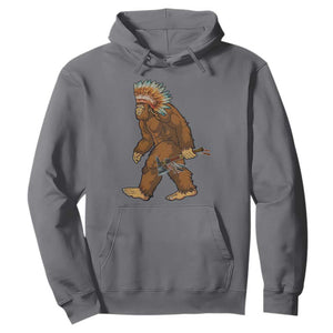 Funny Bigfoot American Indian Native Sasquatch Tomahawk Hoodie TS11 Charcoal Print Your Wear