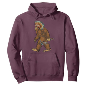 Funny Bigfoot American Indian Native Sasquatch Tomahawk Hoodie TS11 Maroon Print Your Wear