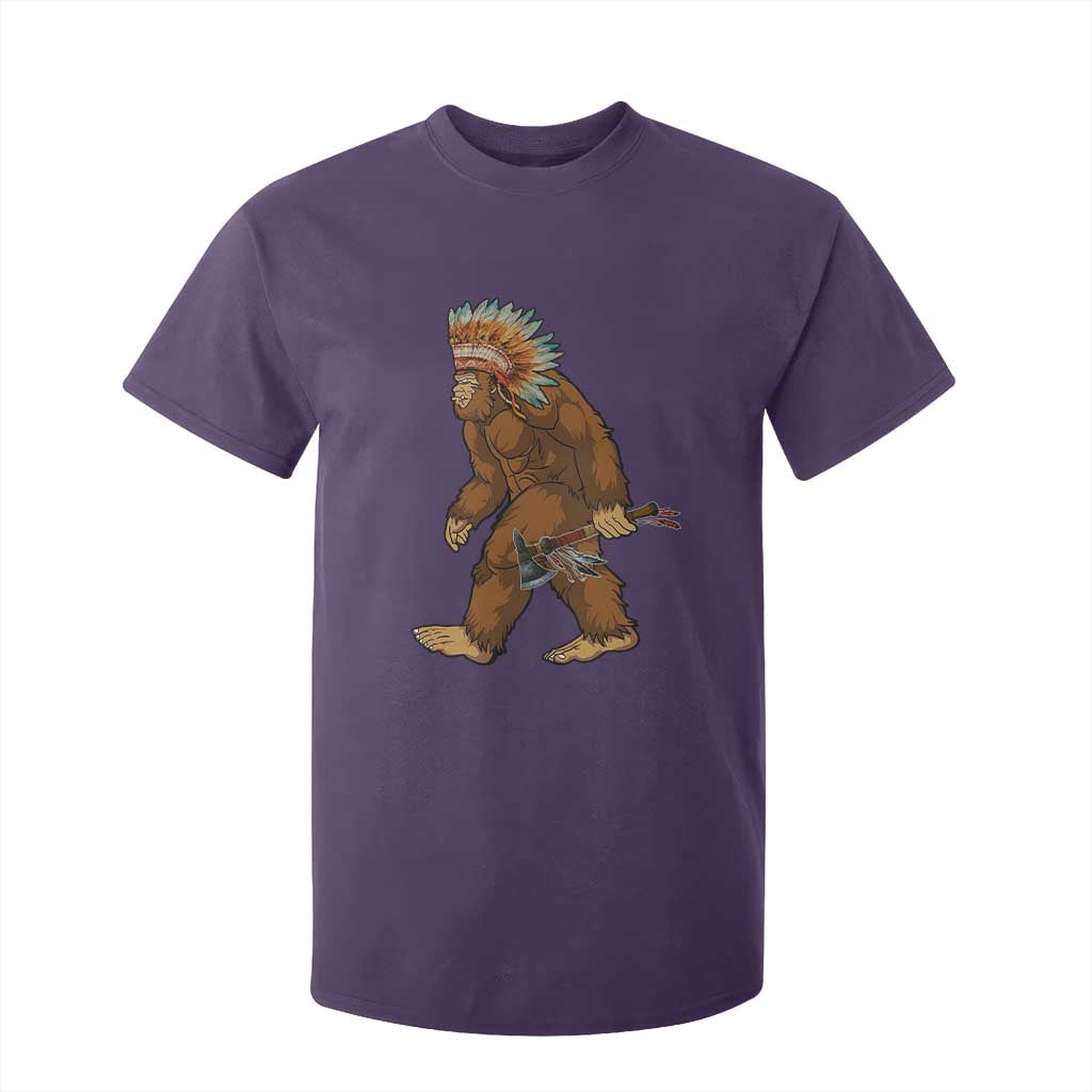 Funny Bigfoot American Indian Native Sasquatch Tomahawk T Shirt For Kid TS11 Purple Print Your Wear