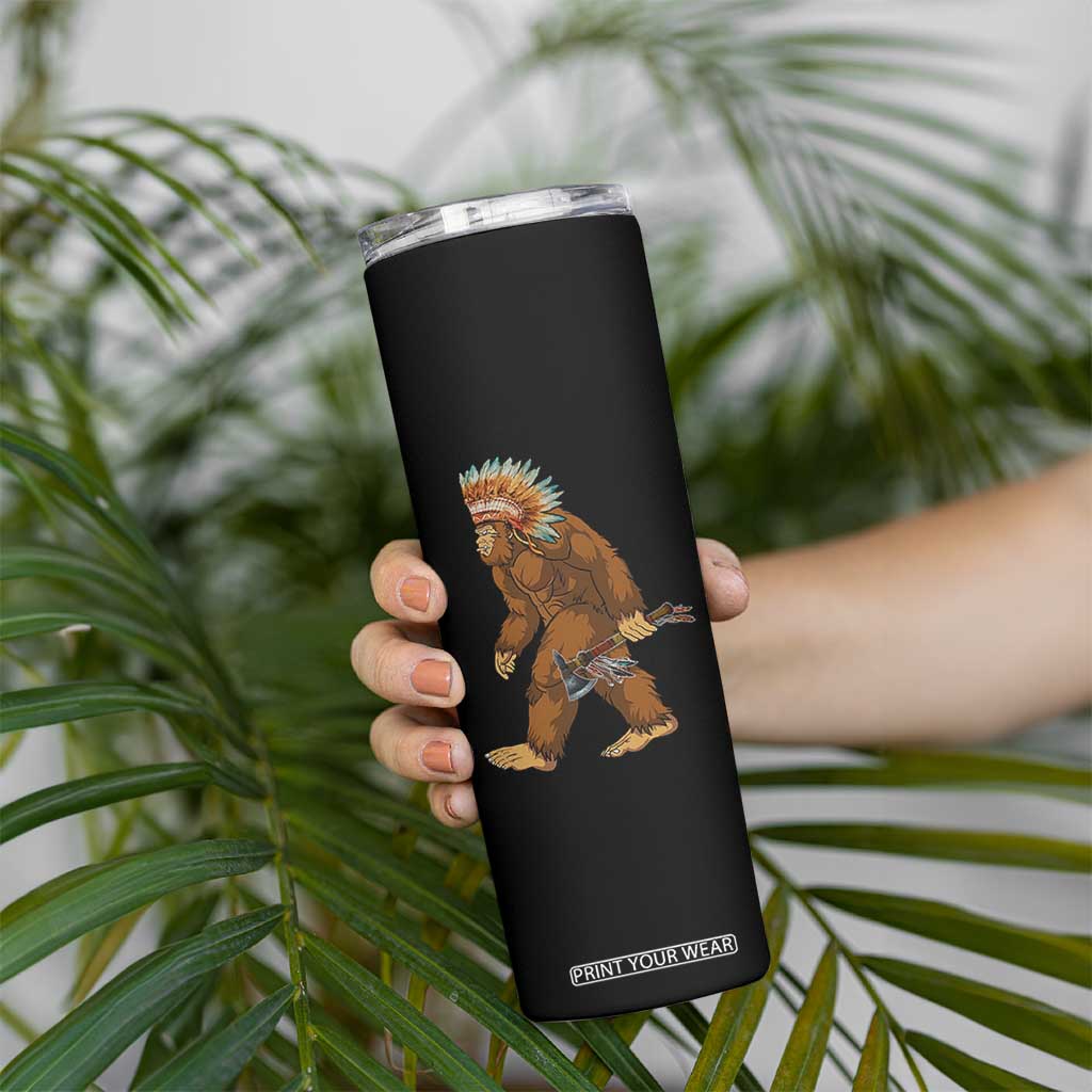 Funny Bigfoot American Indian Native Sasquatch Tomahawk Skinny Tumbler TS11 Print Your Wear