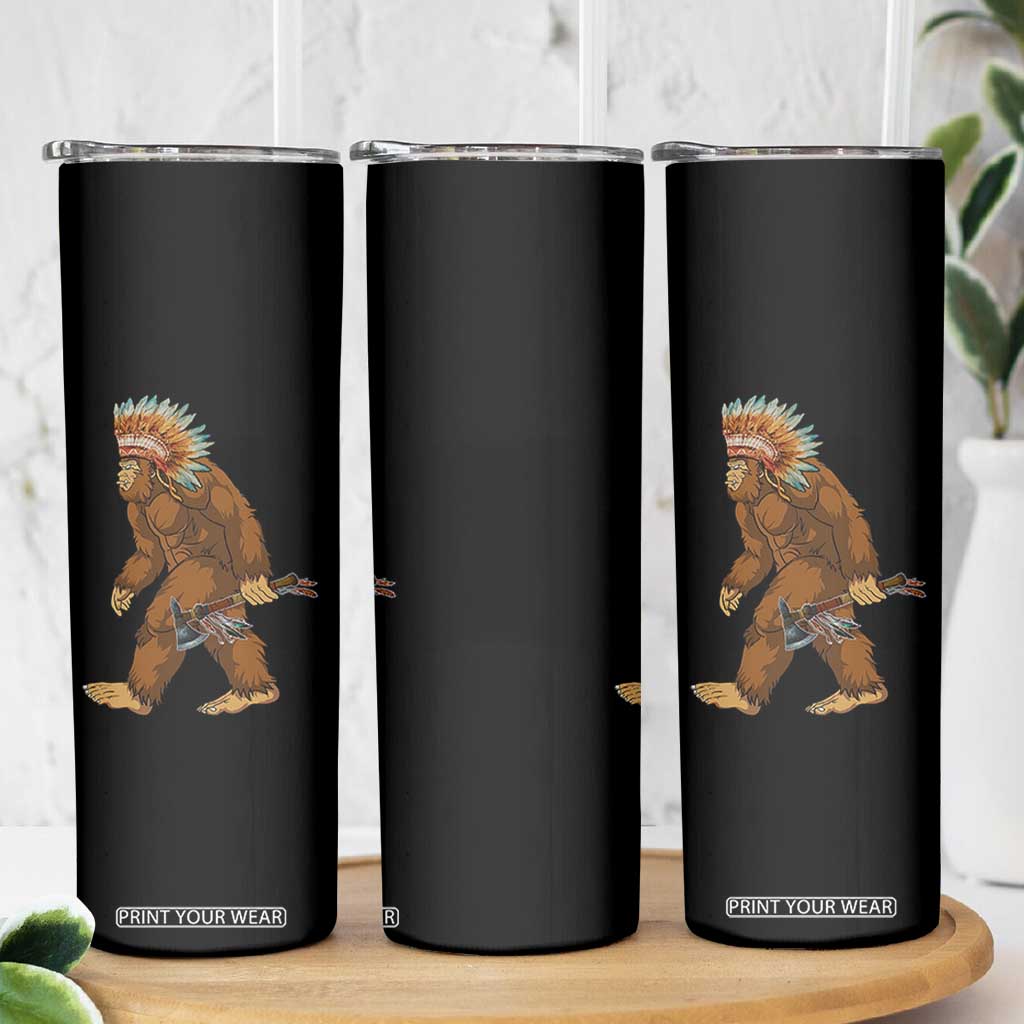 Funny Bigfoot American Indian Native Sasquatch Tomahawk Skinny Tumbler TS11 Print Your Wear