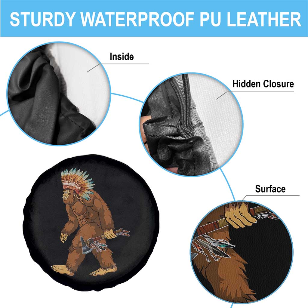 Funny Bigfoot American Indian Native Sasquatch Tomahawk Spare Tire Cover TS11 Print Your Wear