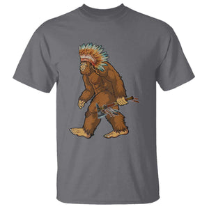 Funny Bigfoot American Indian Native Sasquatch Tomahawk T Shirt TS11 Charcoal Print Your Wear