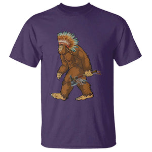 Funny Bigfoot American Indian Native Sasquatch Tomahawk T Shirt TS11 Purple Print Your Wear