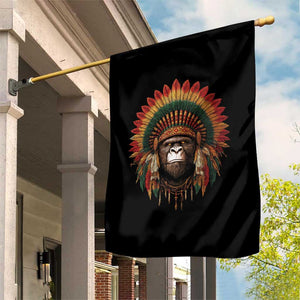 Bigfoot Native American Chief Sasquatch Wearing Headdress Garden Flag TS11 Print Your Wear