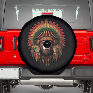 Bigfoot Native American Chief Sasquatch Wearing Headdress Spare Tire Cover TS11 Black Print Your Wear
