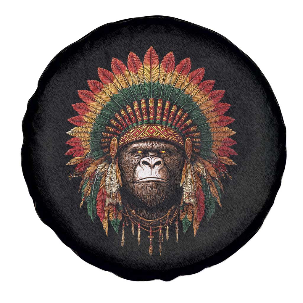 Bigfoot Native American Chief Sasquatch Wearing Headdress Spare Tire Cover TS11 Print Your Wear