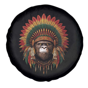 Bigfoot Native American Chief Sasquatch Wearing Headdress Spare Tire Cover TS11 Print Your Wear