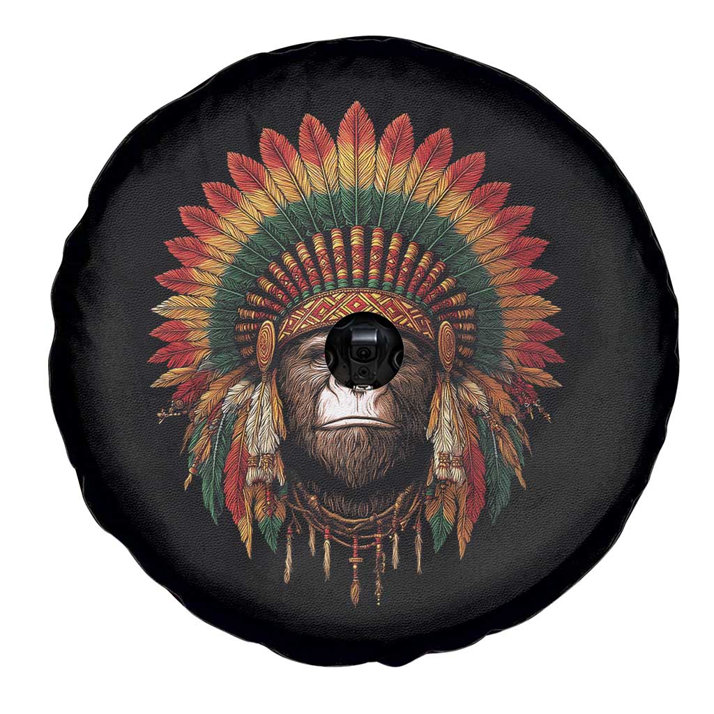 Bigfoot Native American Chief Sasquatch Wearing Headdress Spare Tire Cover TS11 Print Your Wear