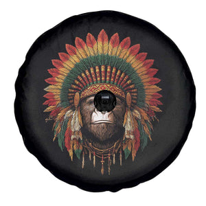 Bigfoot Native American Chief Sasquatch Wearing Headdress Spare Tire Cover TS11 Print Your Wear