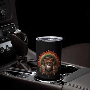 Bigfoot Native American Chief Sasquatch Wearing Headdress Tumbler Cup TS11 Print Your Wear