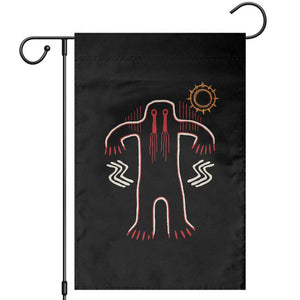 Native American Bigfoot Sasquatch Petroglyph Cave Art Garden Flag TS11 Black Print Your Wear