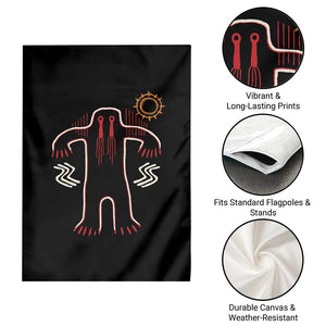 Native American Bigfoot Sasquatch Petroglyph Cave Art Garden Flag TS11 Print Your Wear