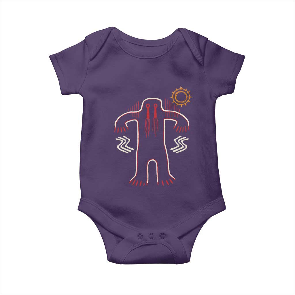 Native American Bigfoot Sasquatch Petroglyph Cave Art Baby Onesie TS11 Purple Print Your Wear