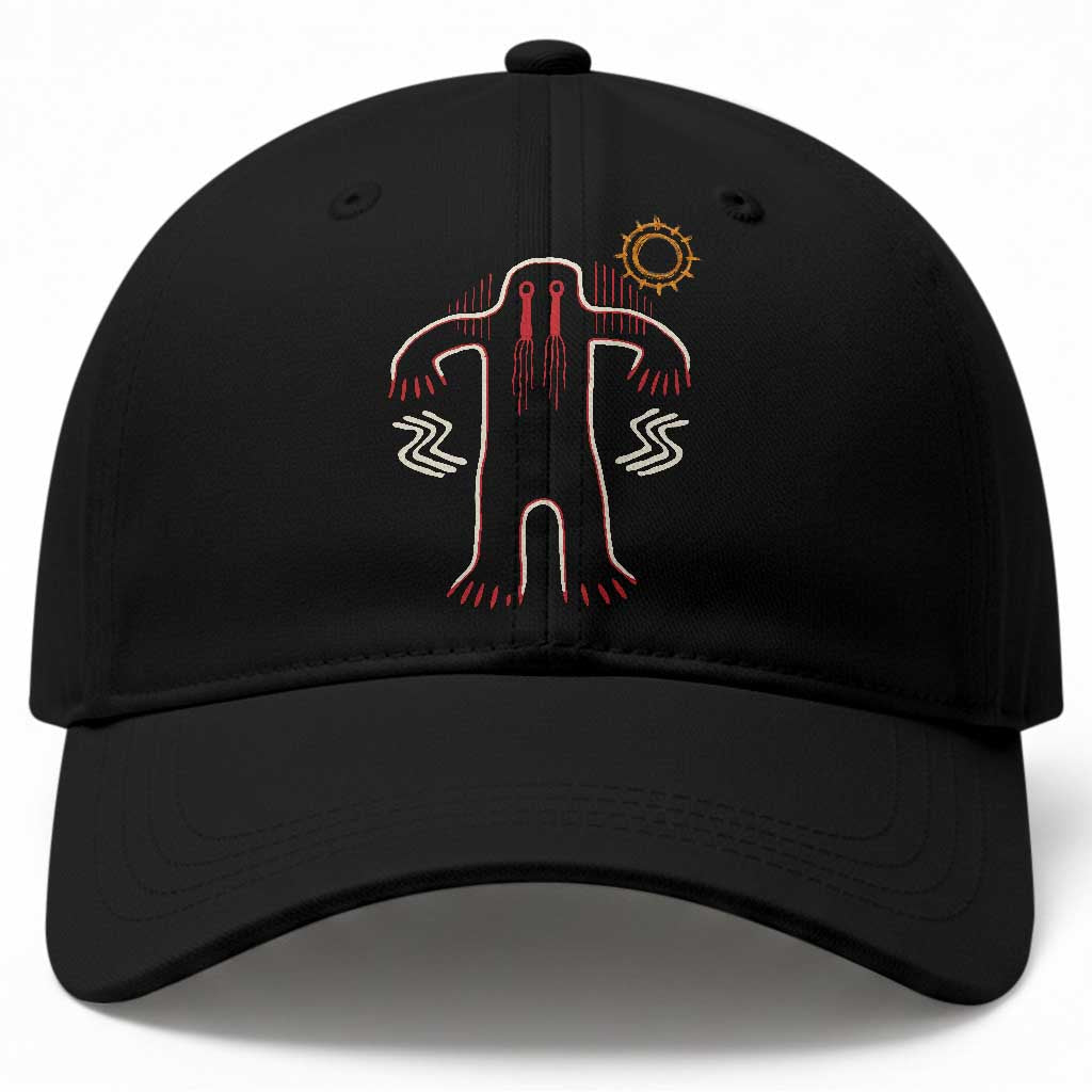 Native American Bigfoot Sasquatch Petroglyph Cave Art Baseball Cap TS11 Print Your Wear