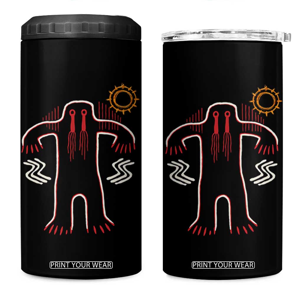 Native American Bigfoot Sasquatch Petroglyph Cave Art 4 in 1 Can Cooler Tumbler TS11 One Size: 16 oz Black Print Your Wear