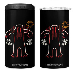 Native American Bigfoot Sasquatch Petroglyph Cave Art 4 in 1 Can Cooler Tumbler TS11 One Size: 16 oz Black Print Your Wear