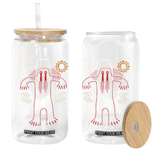 Native American Bigfoot Sasquatch Petroglyph Cave Art Glass Can TS11 Print Your Wear